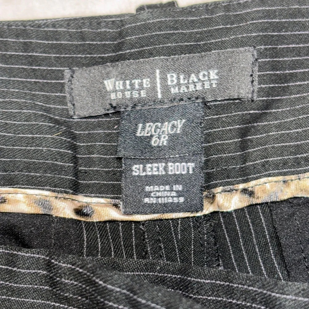 White House Black Market Legacy Sleek Boot Pinstripe‎ Pants Women's Size 6R
